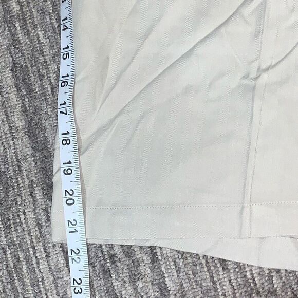 Baracuta Mens Size 40 Waist Silk Chino Pleated Front Shorts Tan Khaki Pockets * - Picture 6 of 7